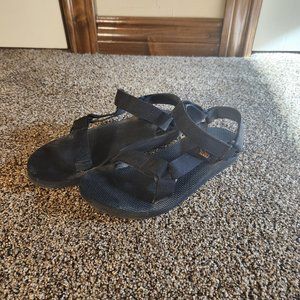 Women's Black Teva Sandals-Size 7